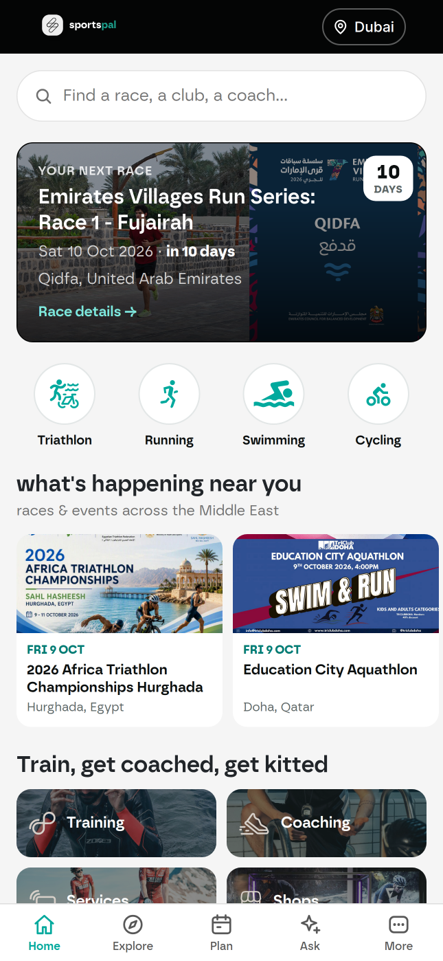 Home: races near you, this month